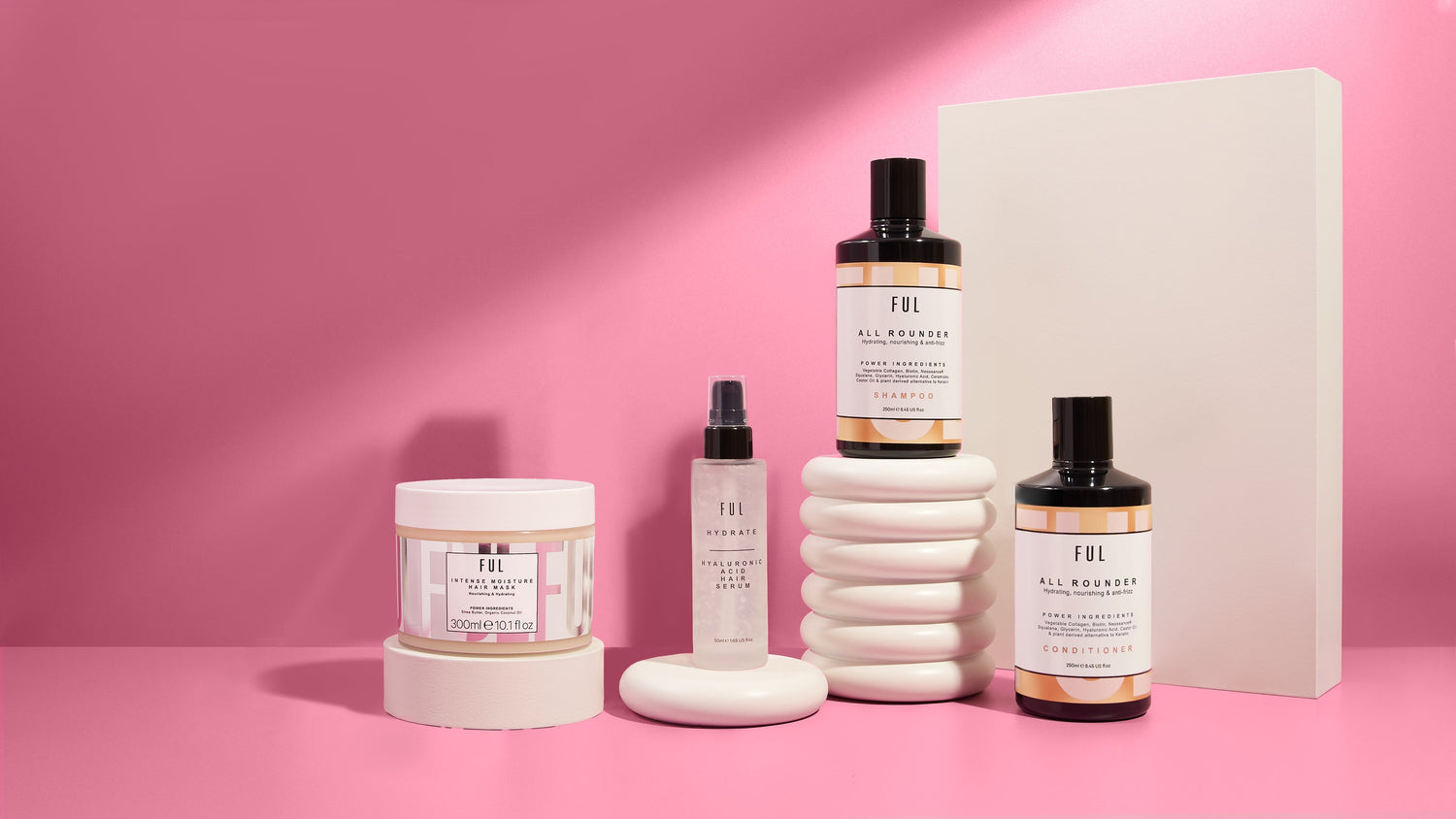 FUL, FUL London, Hair Products To Prevent Split Ends, Split Ends, FUL Hydration Bundle, FUL All Rounder Shampoo, FUL All Rounder Conditioner, FUL Intense Moisture Hair Mask, Hair Mask, FUL Hyaluronic Acid Hair Serum