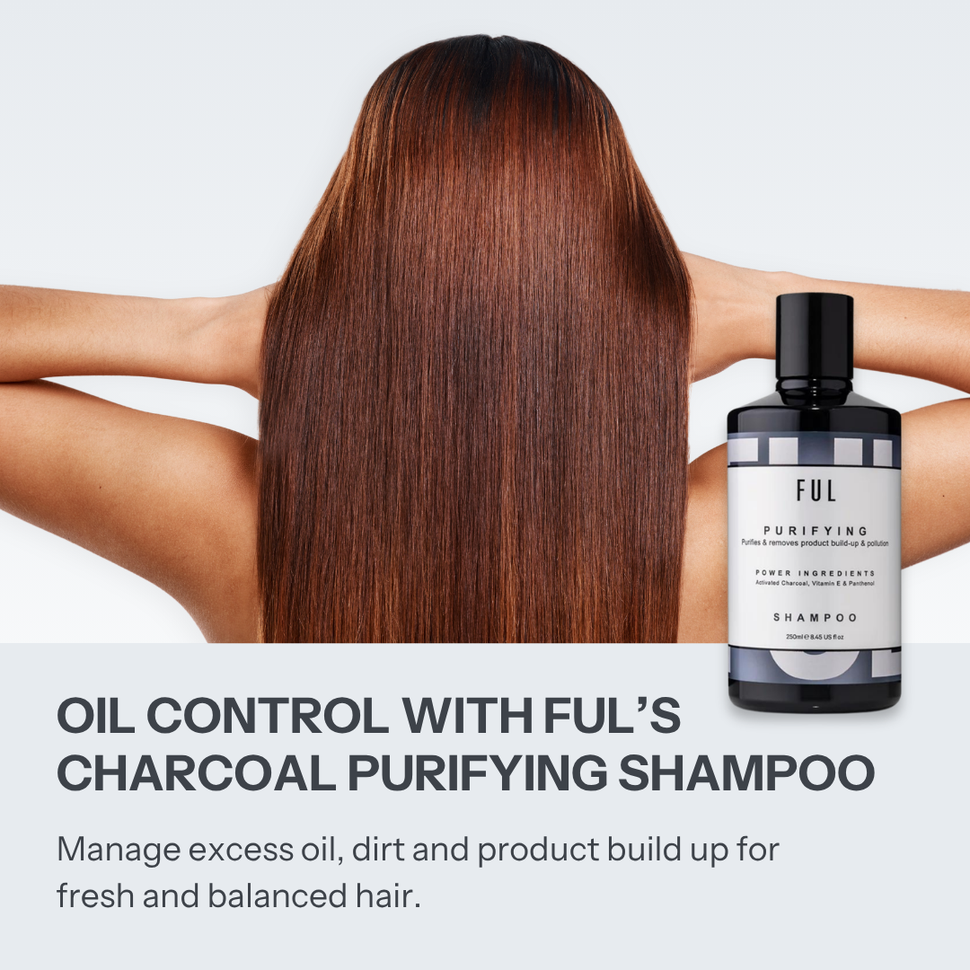FUL Purifying Charcoal Shampoo 250ml – Clarifying Detox for Oily Scalp & Buildup | Deep Cleanser for Greasy Hair