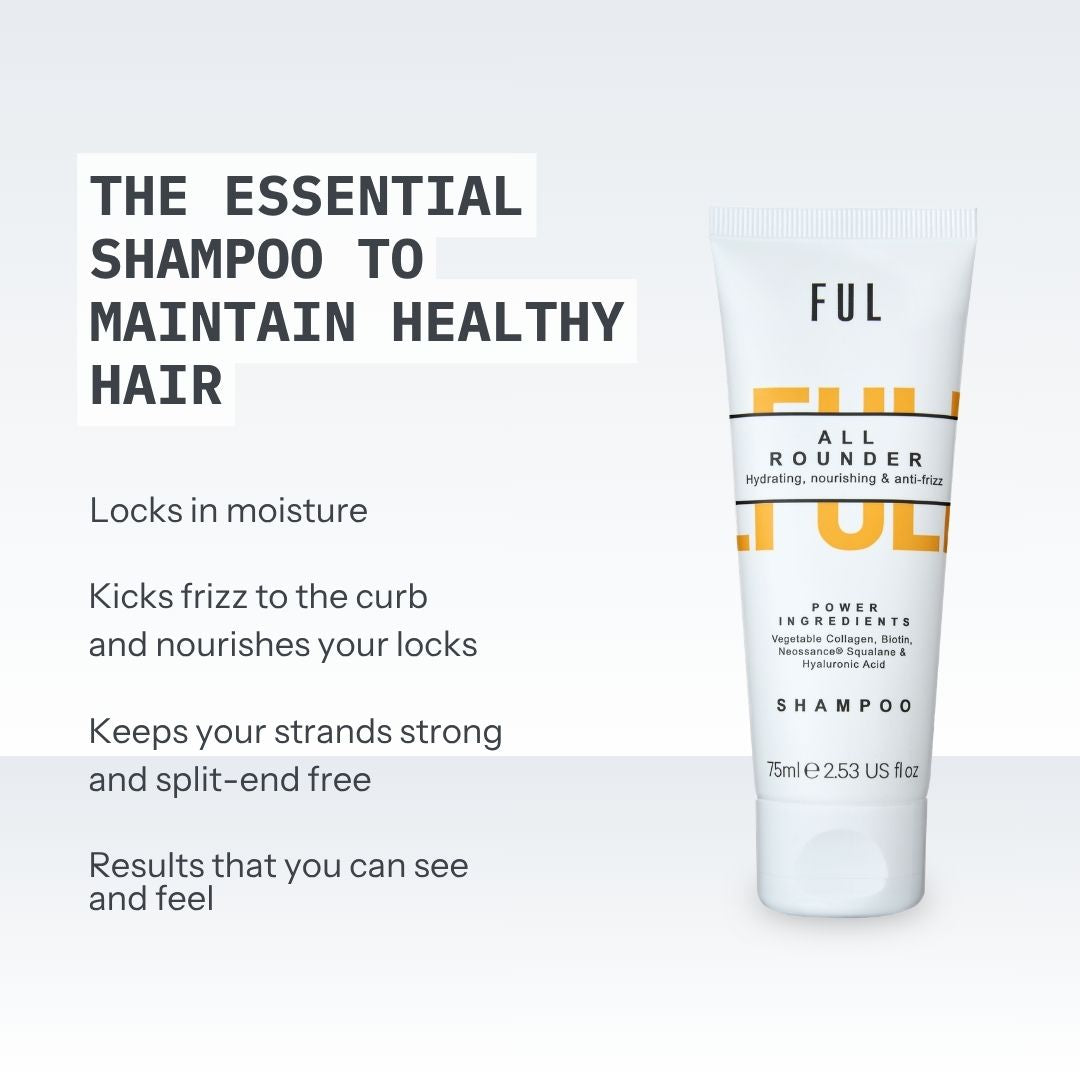 FUL All-Rounder Shampoo Mini 75ml – Sulphate-Free Cleanser for Dry, Damaged & Frizzy Hair