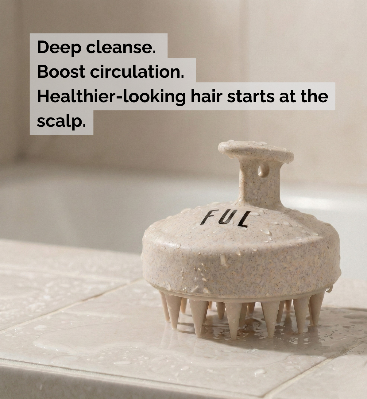 FUL Scalp Massager Brush – Silicone Exfoliator for Hair Growth, Flakes & Deep Cleansing