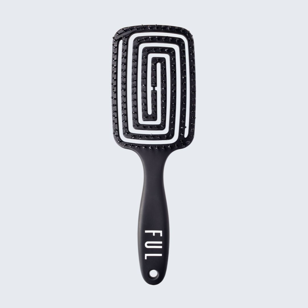 FUL Black Vented Hair Brush – Fast Blowdry Detangler with Anti-Static, Frizz Control Design