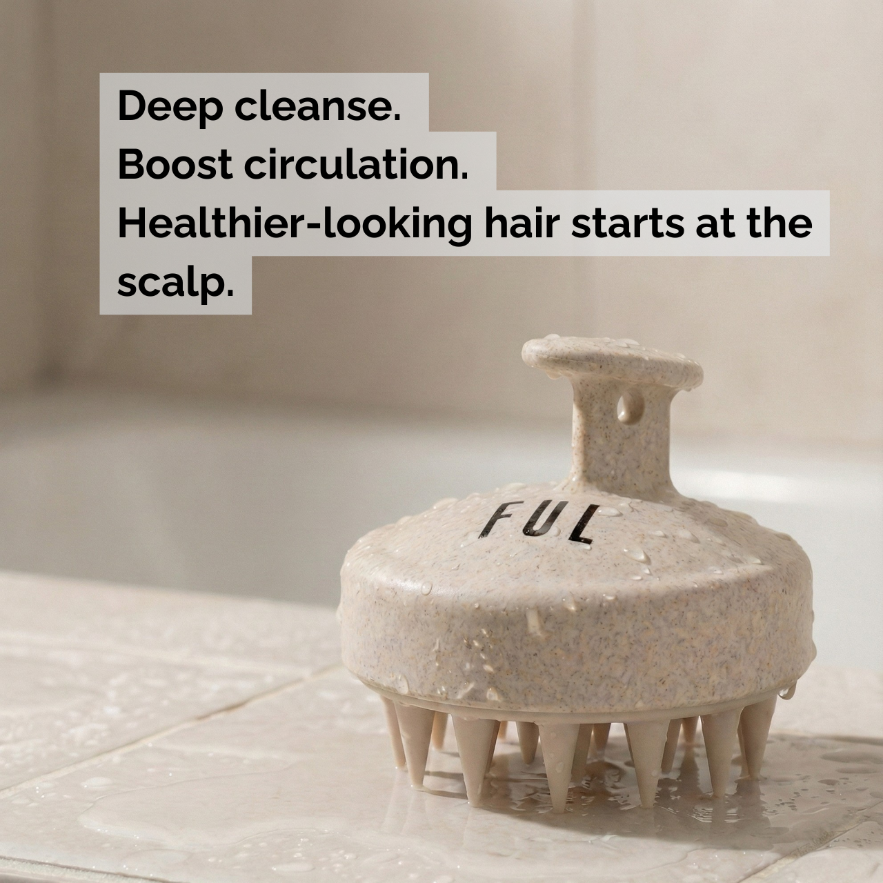 FUL Scalp Massager Brush – Silicone Exfoliator for Hair Growth, Flakes & Deep Cleansing