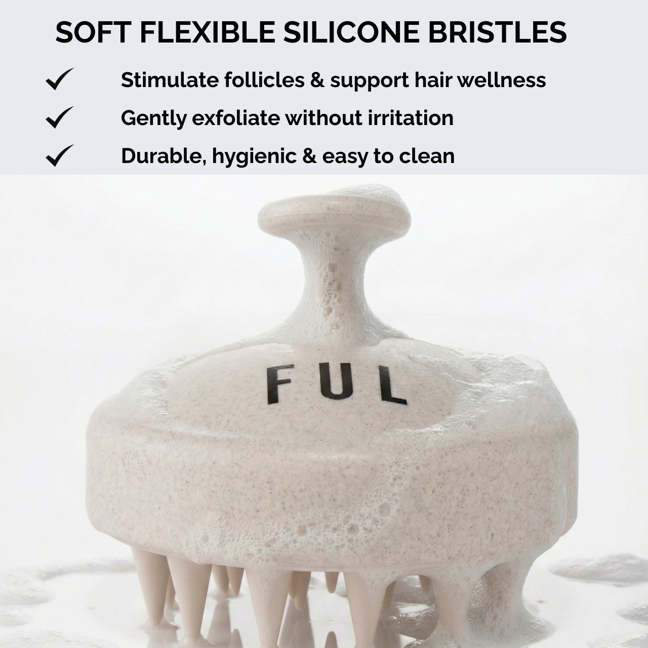 FUL Scalp Massager Brush – Silicone Exfoliator for Hair Growth, Flakes & Deep Cleansing
