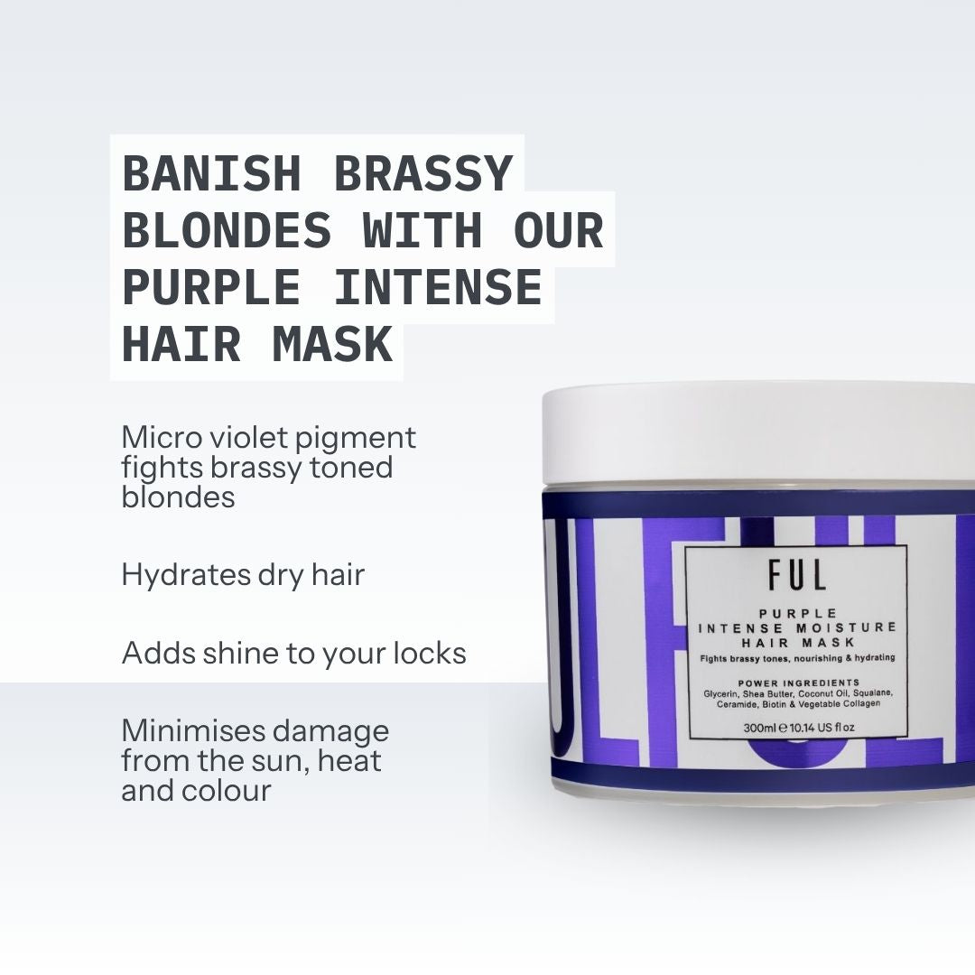 FUL Purple Hair Mask 300ml – Anti-Yellow Toning Mask for Blonde, Silver & Bleached Hair