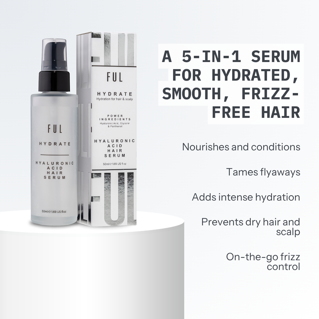 FUL Hyaluronic Acid Hair Serum 50ml – Anti-Frizz Spray for Dry, Curly & Damaged Hair