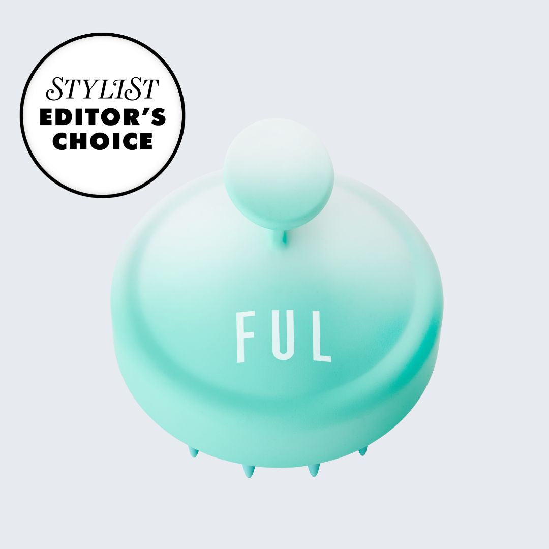 FUL Scalp Massager Brush Turquoise – Silicone Exfoliator For Hair Growth, Flakes & Deep Cleansing