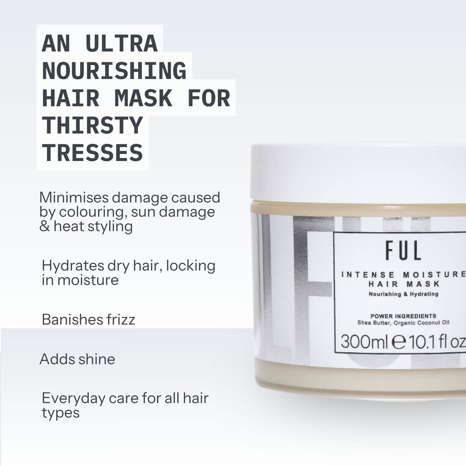 FUL Intense Moisture Hair Mask 300ml – Deep Hydration for Dry, Damaged or Curly Hair