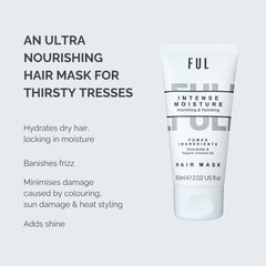 Ful Intense Moisture Hair Mask bottle with product description on a light gray background