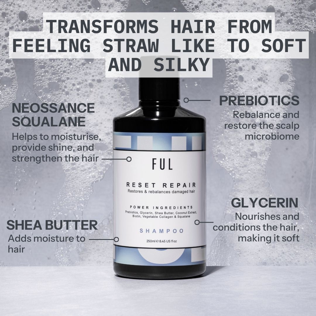 FUL Reset Repair Shampoo 250ml – Strengthening Cleanser for Dry, Damaged or Thinning Hair