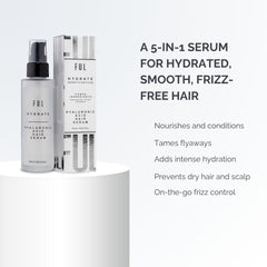 FUL Hyaluronic Acid Hair Serum with packaging on a white background