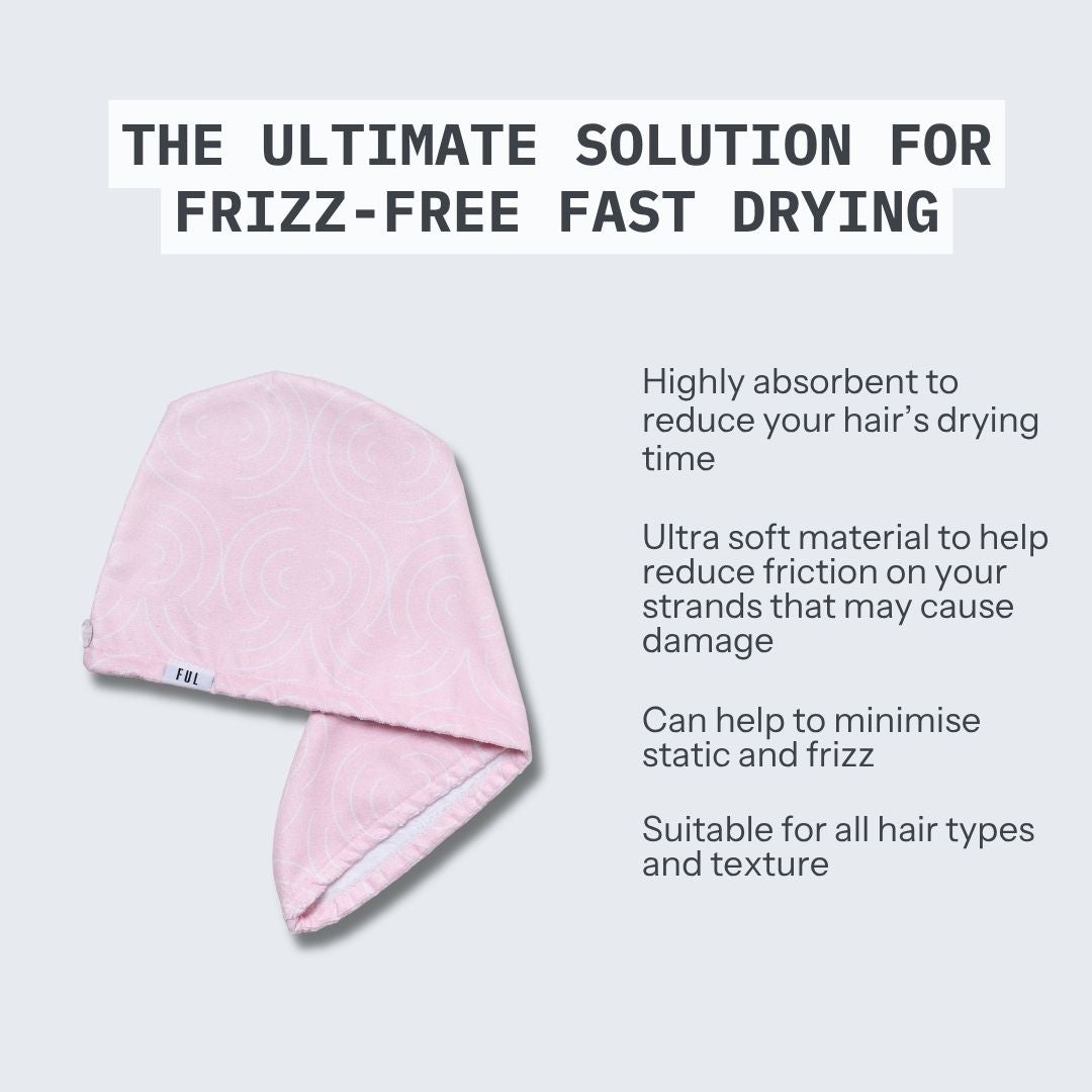 FUL Microfibre Hair Towel Wrap – Super Absorbent Quick-Dry Turban for Wet Hair | Soft & Lightweight