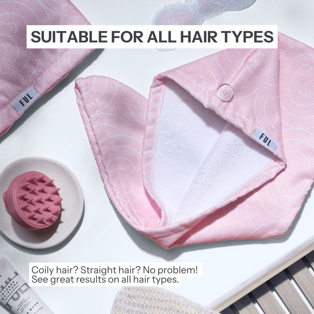 FUL Microfibre Hair Towel Wrap – Super Absorbent Quick-Dry Turban for Wet Hair | Soft & Lightweight