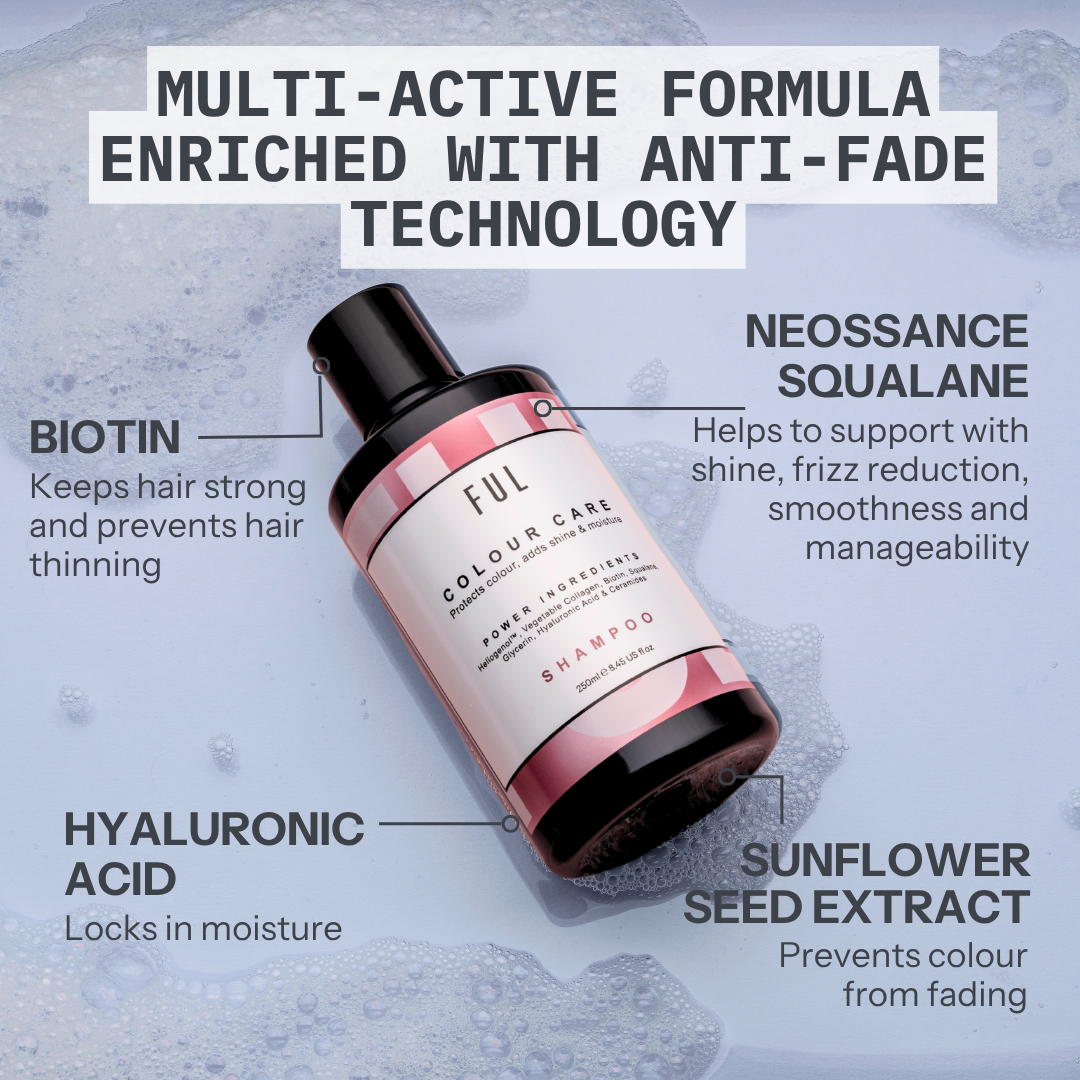 FUL Colour Care Shampoo 250ml – Sulphate Free Moisturising Cleanser for Coloured & Dyed Hair | Colour Safe