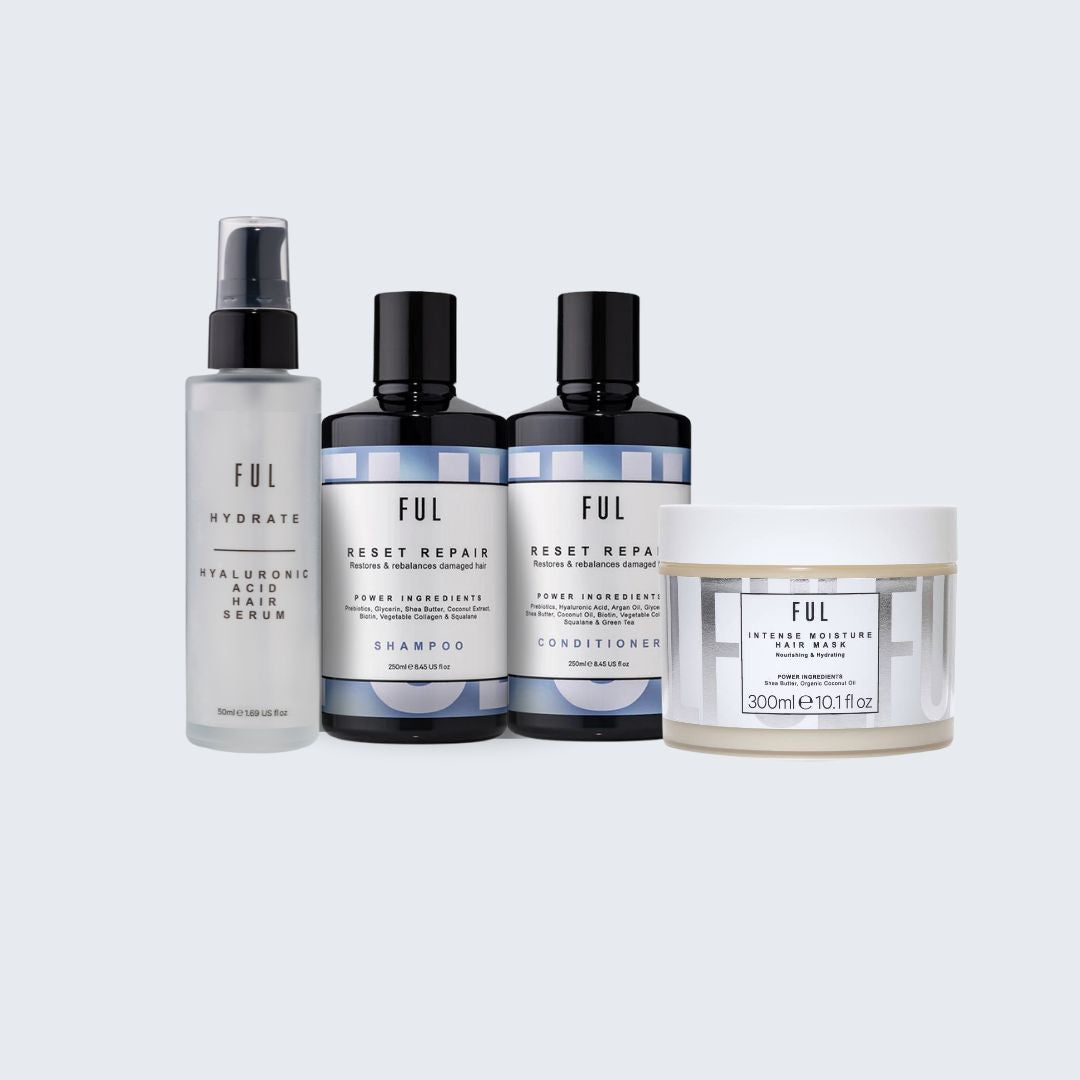 FUL hair care product set on a light gray background