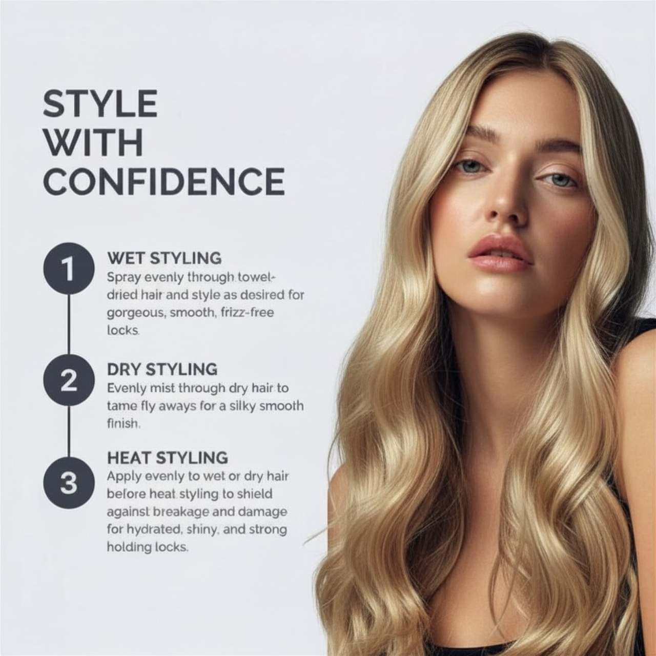 FUL Styling Spray 100ml – Heat Protectant & Volumising Mist for Frizz-Free Daily Styling
