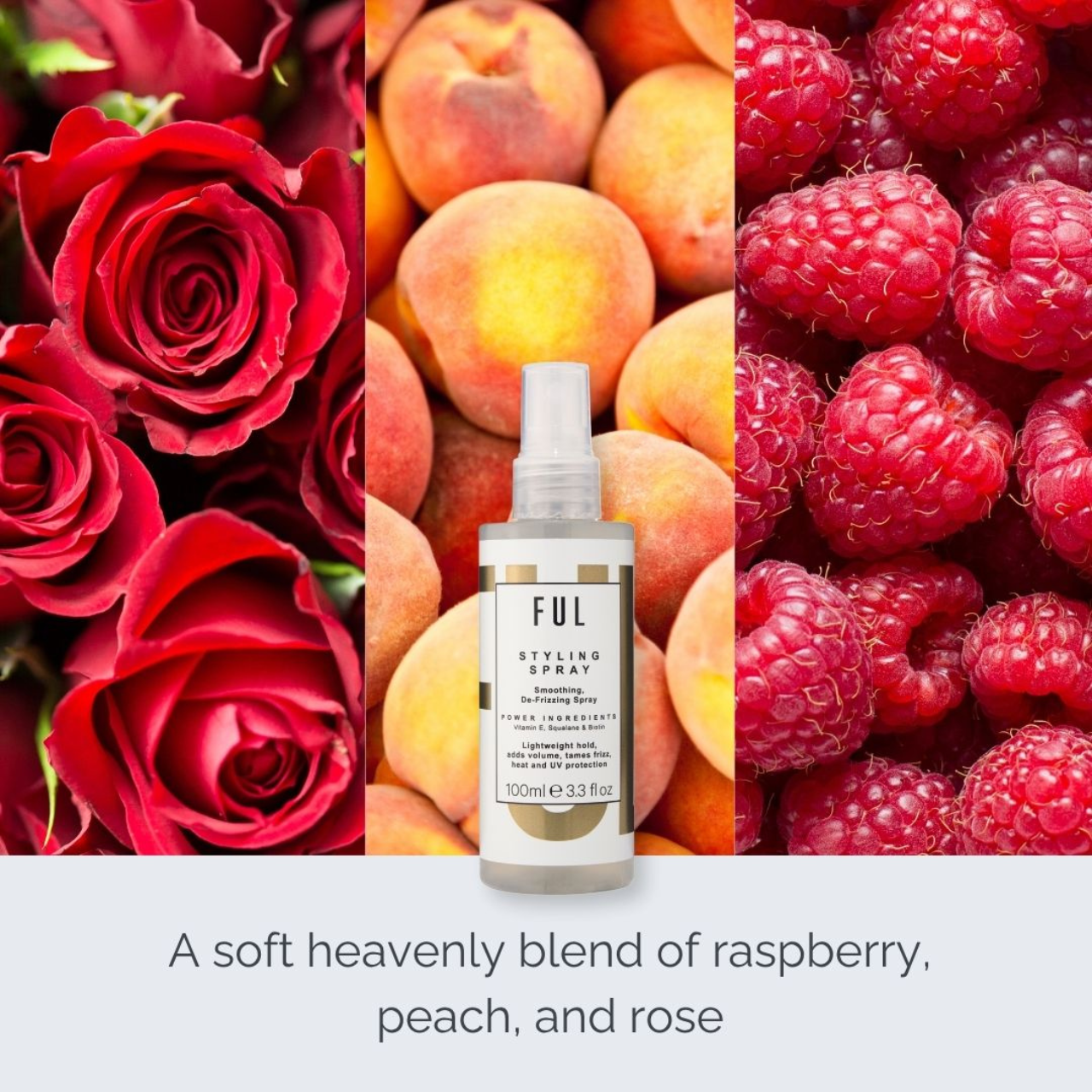 FUL Styling Spray 100ml – Heat Protectant & Volumising Mist for Frizz-Free Daily Styling